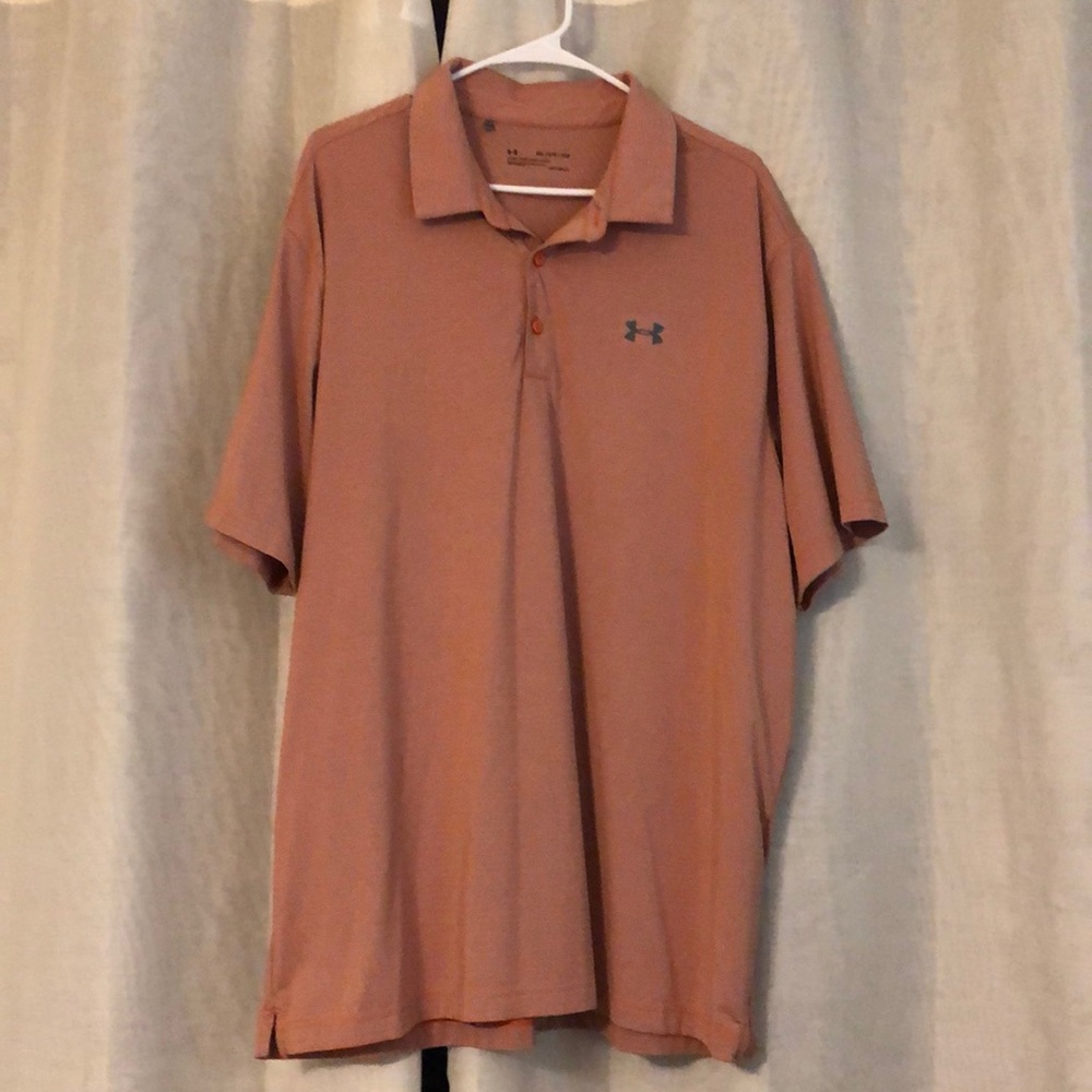 Under Armour Men's Polo Shirt - Dusty Rose with Gray Logo